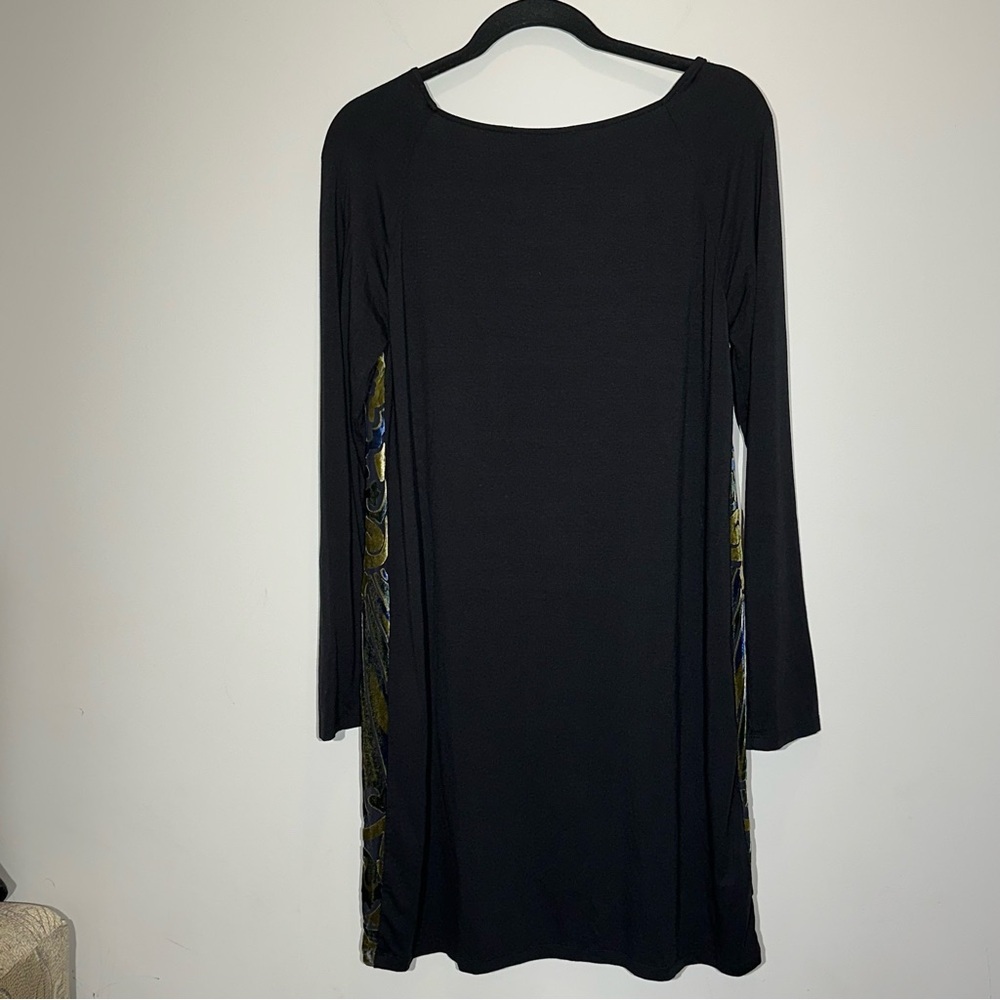 HALE BOB Velvet Burnout Long Sleeve Silk Dress With Beads Size M - Picture 9 of 15